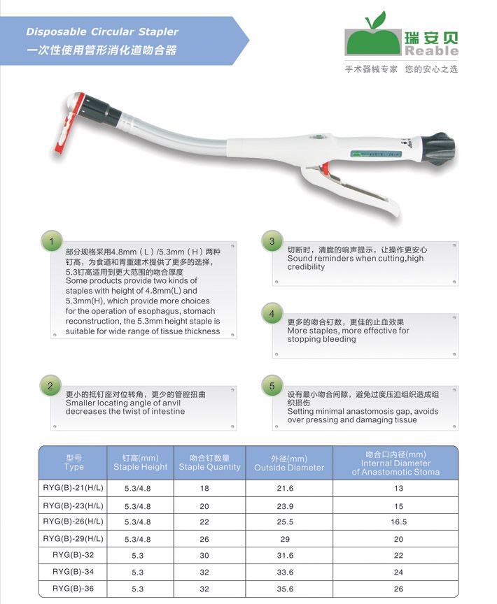 一次性使用管形消化道吻合器