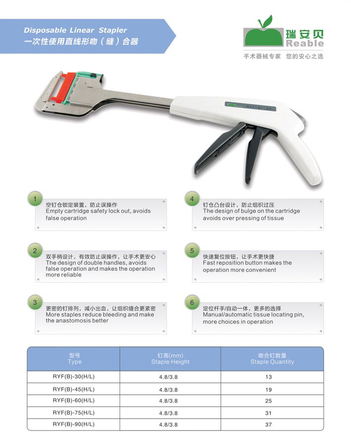 一次性使用直線形吻(縫)合器及組件